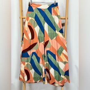LUUKSE Colorful Abstract Wide Leg Palazzo Pants size M